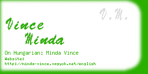 vince minda business card